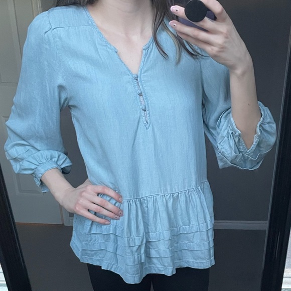 American Eagle Denim Boho Tunic Top - Picture 5 of 5